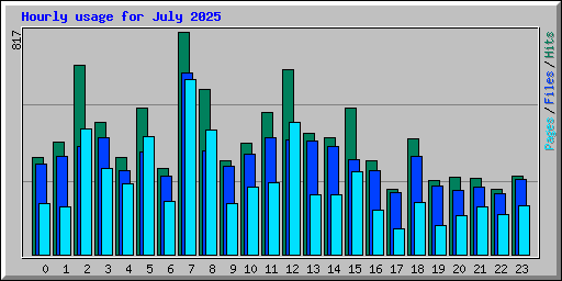 Hourly usage for July 2025