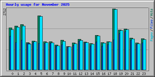 Hourly usage for November 2025